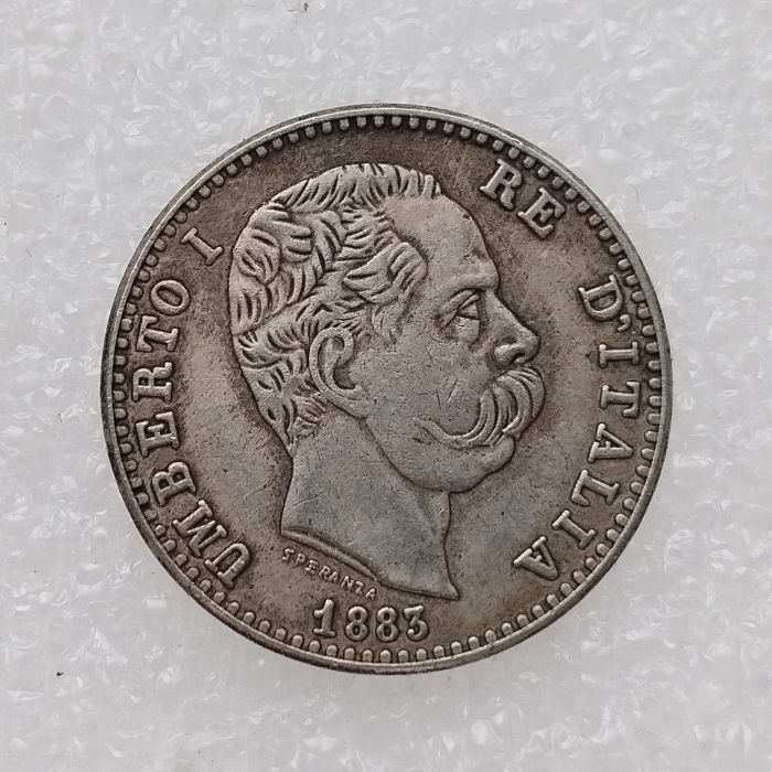Italy 1 Lire Umberto I 1883-1892 Silver Plated Copy Coins