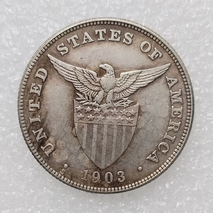 PHILIPPINES 0.5 Peso 1903 Crown Silver Plated copy coins