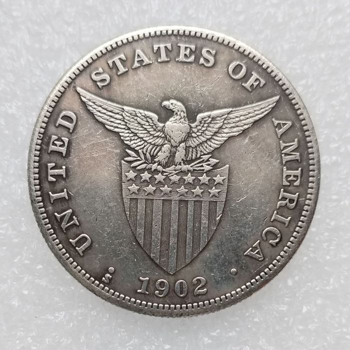 PHILIPPINES 1 Peso 1902S Crown Silver Plated copy coins