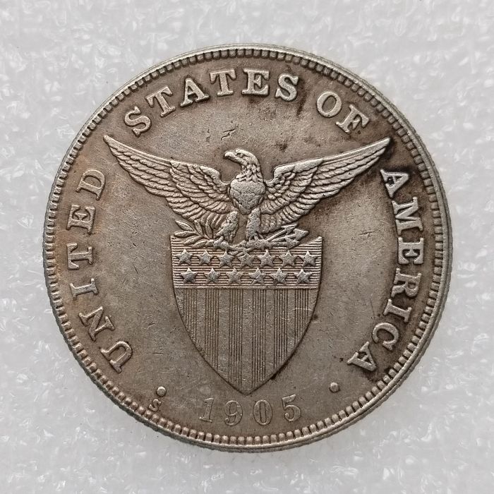PHILIPPINES 0.5 Peso 1905 Crown Silver Plated copy coins