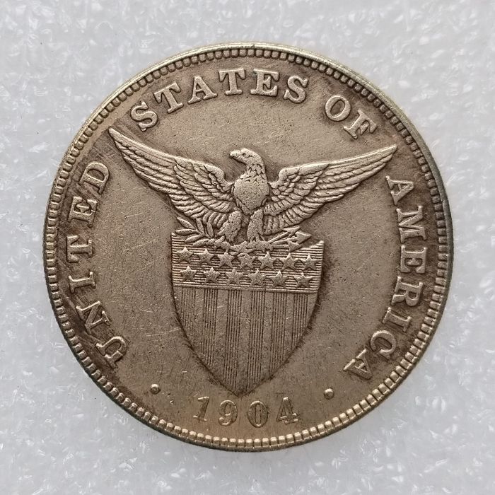 PHILIPPINES 0.5 Peso 1904 Crown Silver Plated copy coins