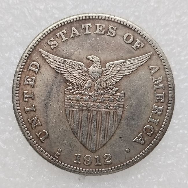 PHILIPPINES 1 Peso 1912S Crown Silver Plated copy coins