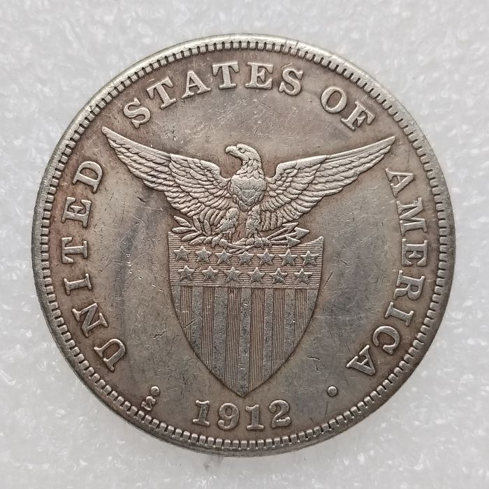 PHILIPPINES 1 Peso 1912S Crown Silver Plated copy coins