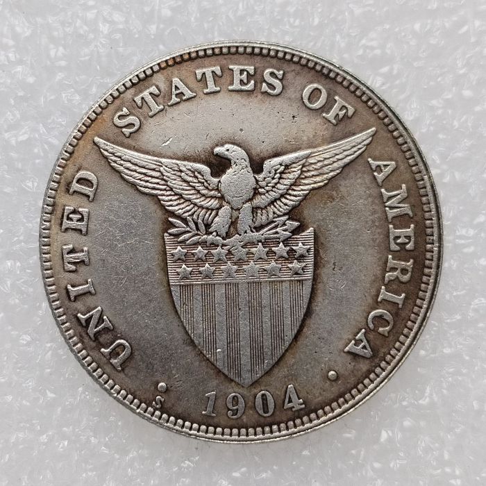 PHILIPPINES 0.5 Peso 1904 Crown Silver Plated copy coins