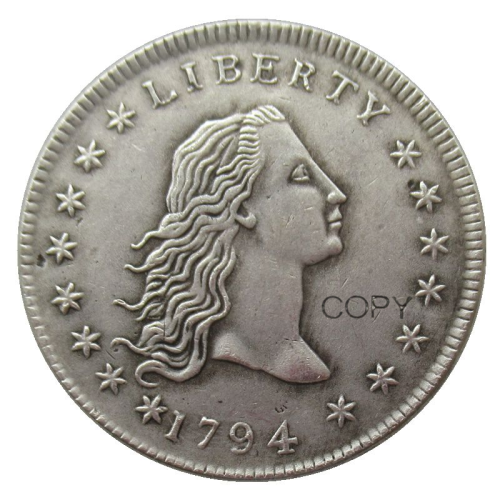 US 1794 Flowing Hair Small Eagle Silver Plated Copy Coins