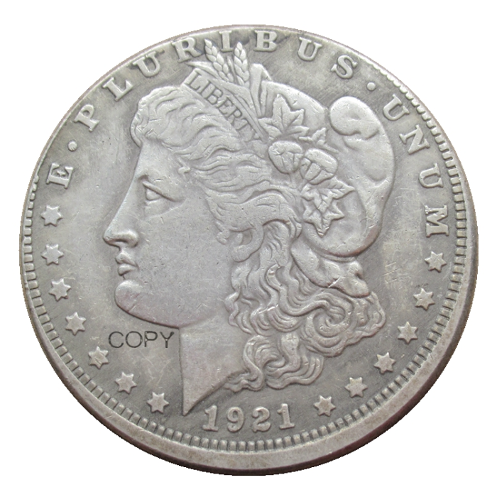 US 1921 D Morgan Dollar Two Faces Erro Silver Plated Copy Coin