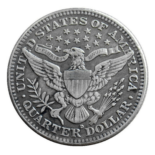 US 1906 P/O/D Barber Quarter Dollar Silver Plated Coins COPY