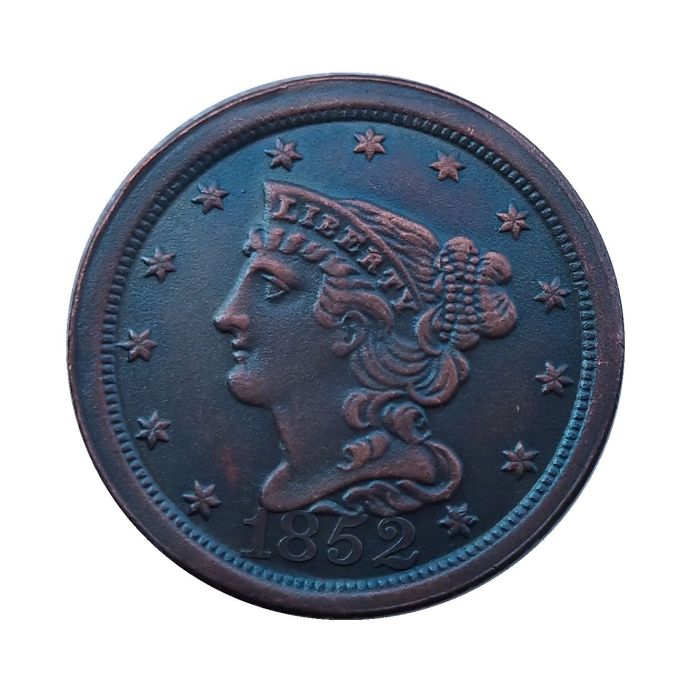 US 1852 Braided Hair Half Cent Copper Copy Coin
