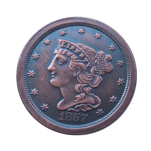 US 1857 Braided Hair Half Cent Copper Copy Coin