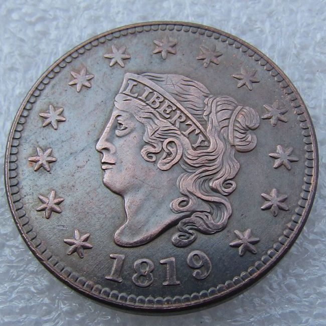 US 1819 Coronet Head Cent 100% Copper Copy Coin