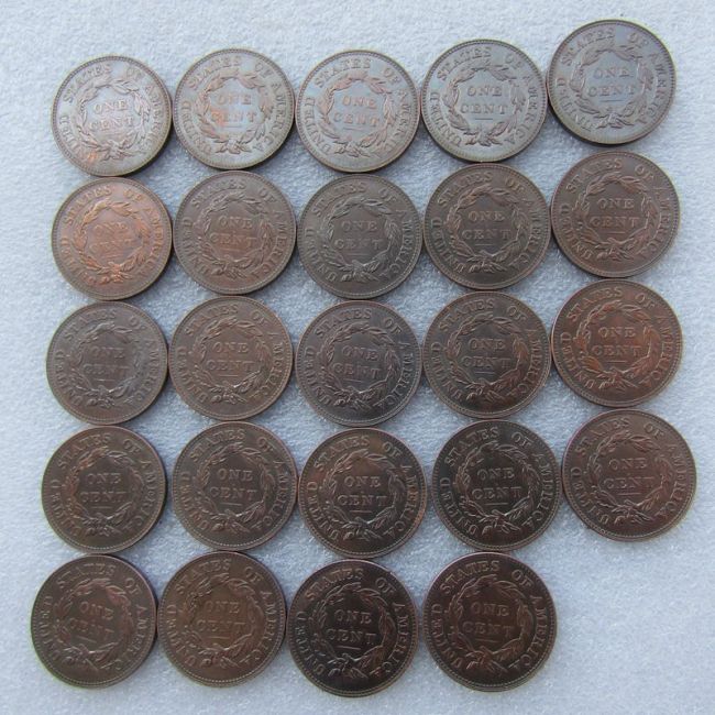 US 1816-1839 24pcs/lot Coronet Head Cent 100% Copper Copy Coin