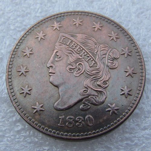 US 1830 Coronet Head Cent 100% Copper Copy Coin