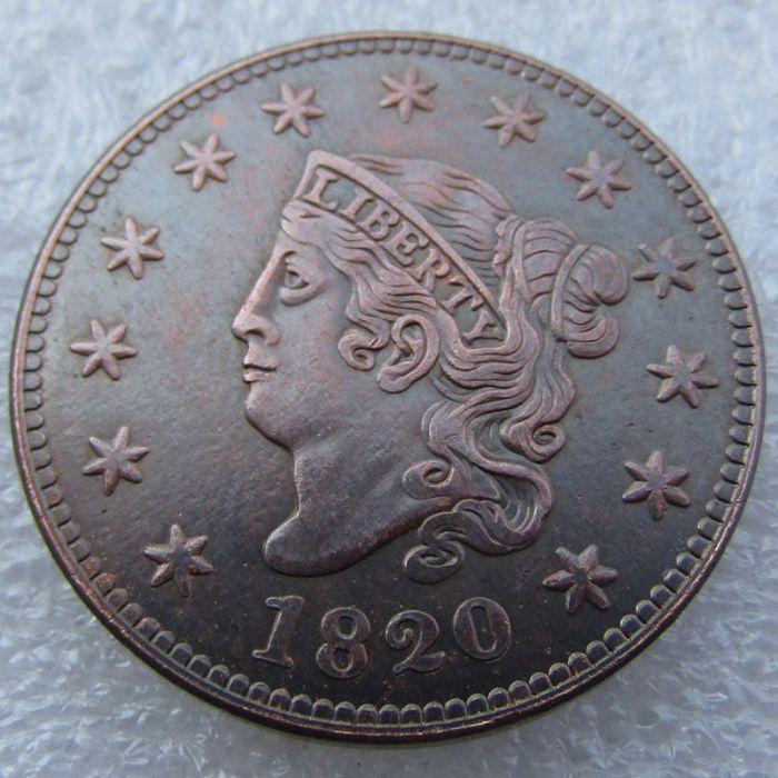 US 1820 Coronet Head Cent 100% Copper Copy Coin