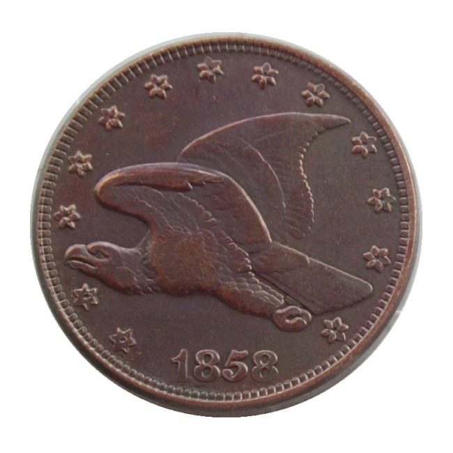 US 1858 Flying Eagle Cent With Star Copy Decorate Coin