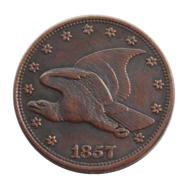 US 1857 Flying Eagle Cent With Star Copy Decorate Coin