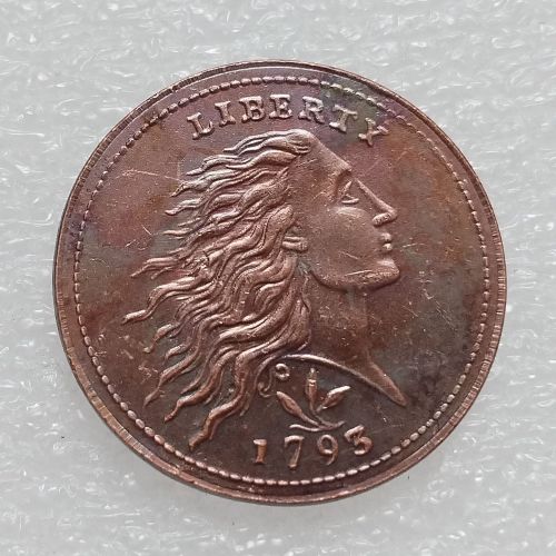 US 1793 Flowing Hair Cent 100% Copper Copy Coin 28.7mm
