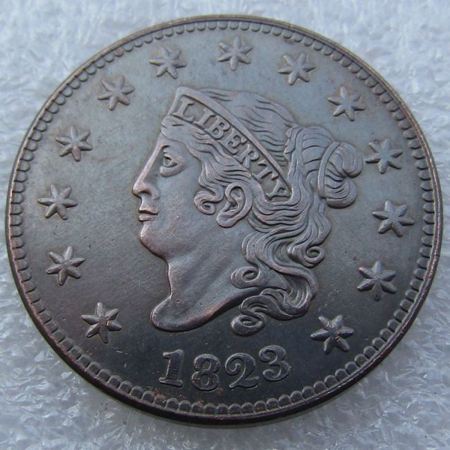 US 1823 Coronet Head Cent 100% Copper Copy Coin