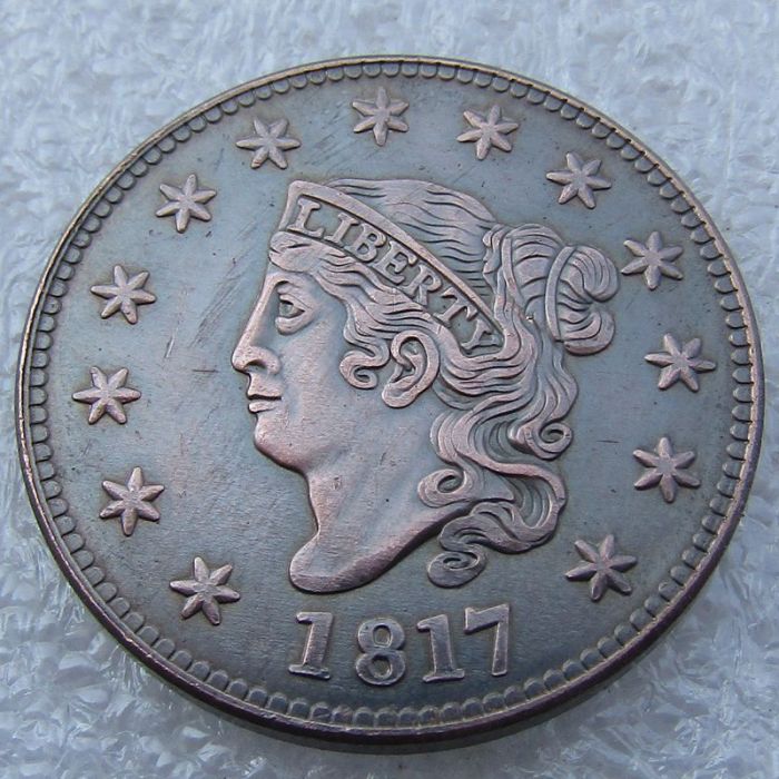 US 1817 Coronet Head Cent 100% Copper Copy Coin