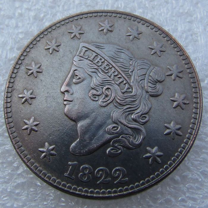 US 1822 Coronet Head Cent 100% Copper Copy Coin