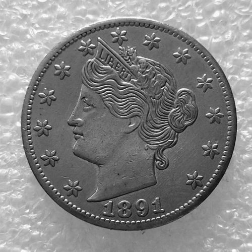 US 1891 Liberty Nicke with  CENTS   Five Cents Copy Coin