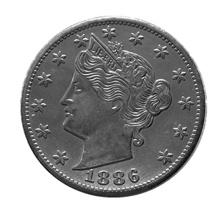 US 1886 Liberty Nicke with  CENTS   Five Cents Copy Coin