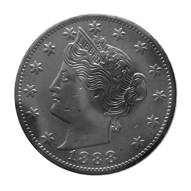 US 1888 Liberty Nicke with  CENTS   Five Cents Copy Coin