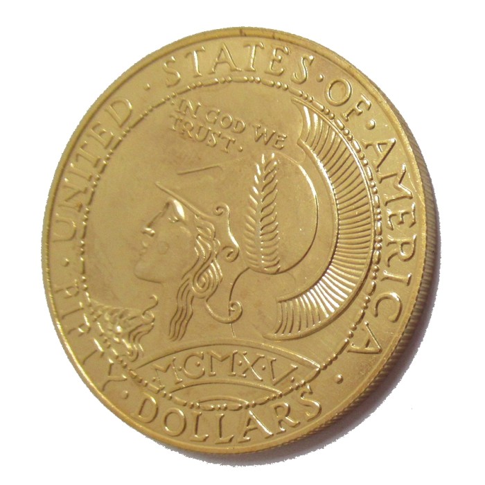 US 1915 Panama–Pacific Exposition 50 Dollars Gold Plated Coin Copy