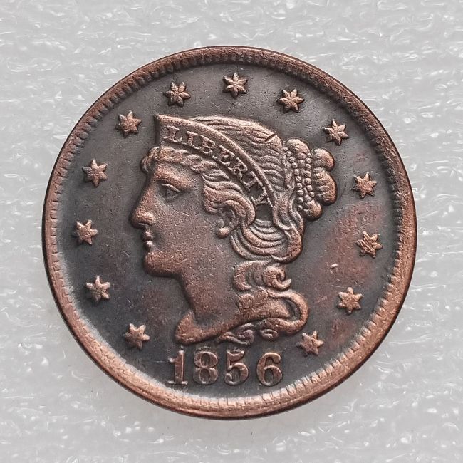 US 1856 Braided Hair Large Cents 100% Copper Coins