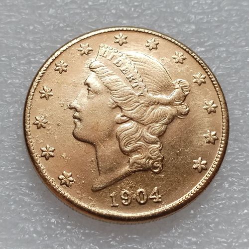 US 1904 Liberty Head 20 Dollars Gold Plated Coin Copy