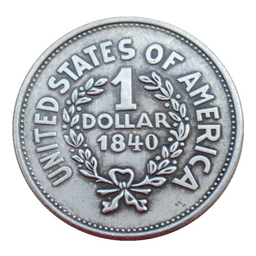 USA 1840 Buffalo One Dollar Silver Plated Copy Coin