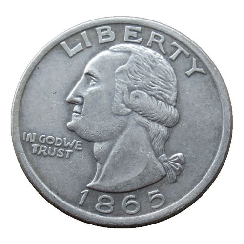 US 1865 One Dollar Washington Silver Plated Copy Coins