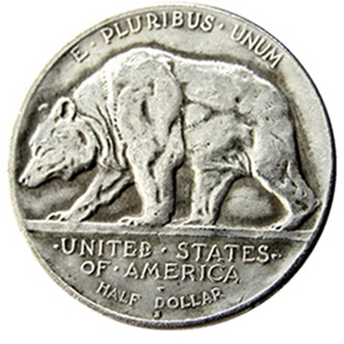 USA 1925 California Commemorative Half Dollars Silver Plated Copy Coins