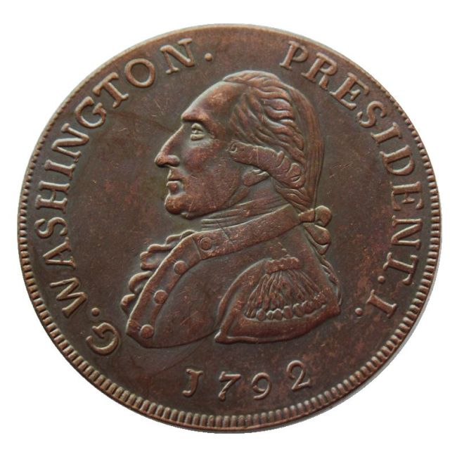 US 1792 One Penny Washington 100% Copper Coins