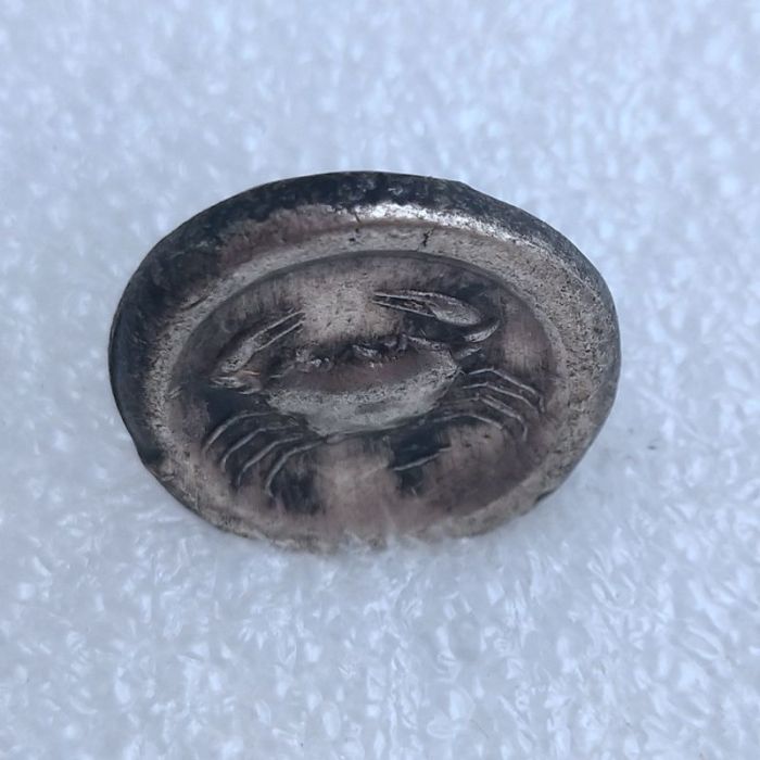 G(91)Ancient Greek Silver Plated Copy Coin About 19mm