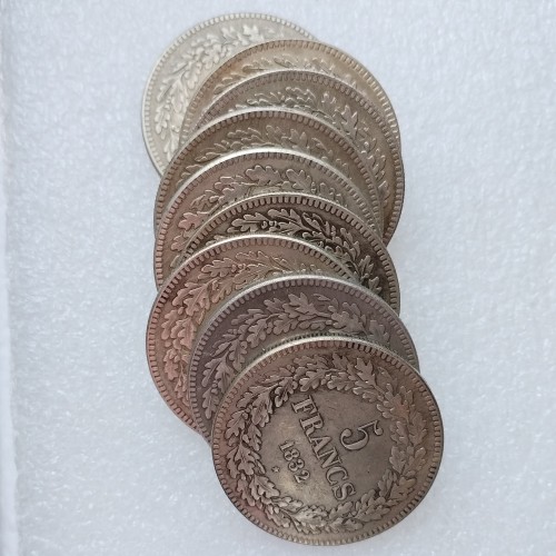 Belgium 5 Francs 1832-1849 9pcs/lot Silver Plated Copy Coin 37mm