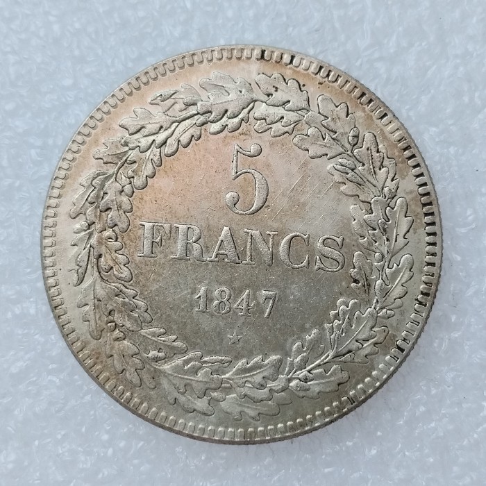 Belgium 5 Francs 1832-1849 9pcs/lot Silver Plated Copy Coin 37mm