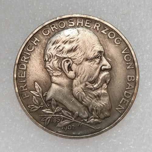 Germany 5 Mark 1902 Frederick I Silver Plated Copy Coins