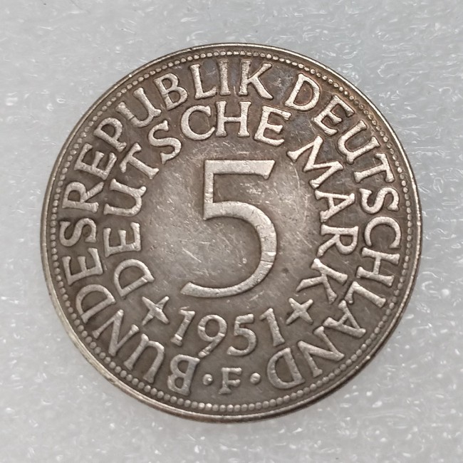 Germany 5 Reichsmark 1951 Silver Plated Copy Coins