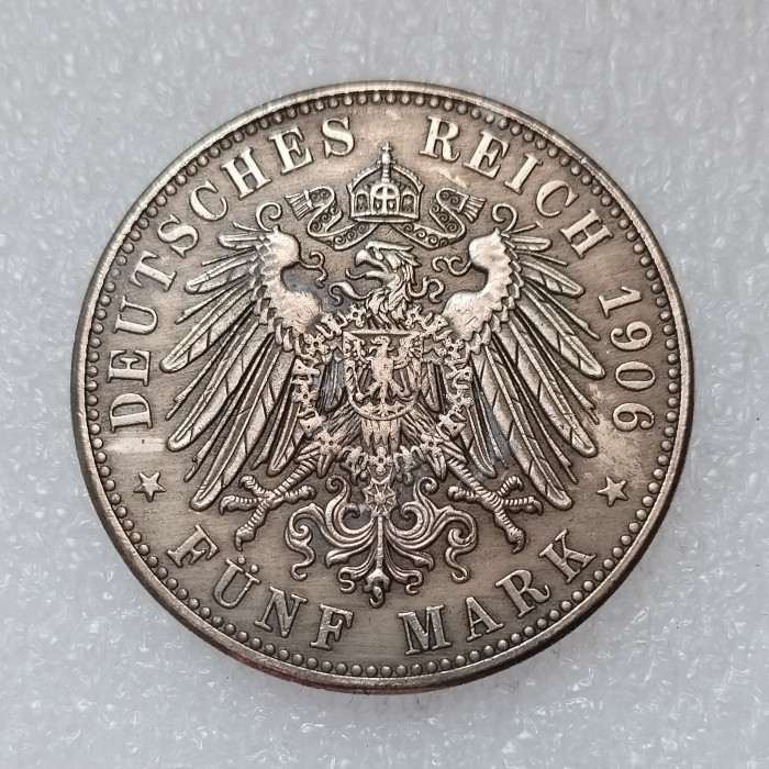 Germany 5 Mark 1904-1906 Frederick I Silver Plated Copy Coins