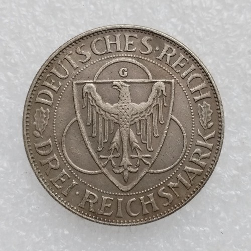 Germany 3 Reichsmark 1930 G Liberation of Rhineland Silver Plated Copy Coins