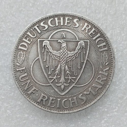 Germany 5 Mark 1930 Liberation of Rhineland Silver Plated Copy Coins