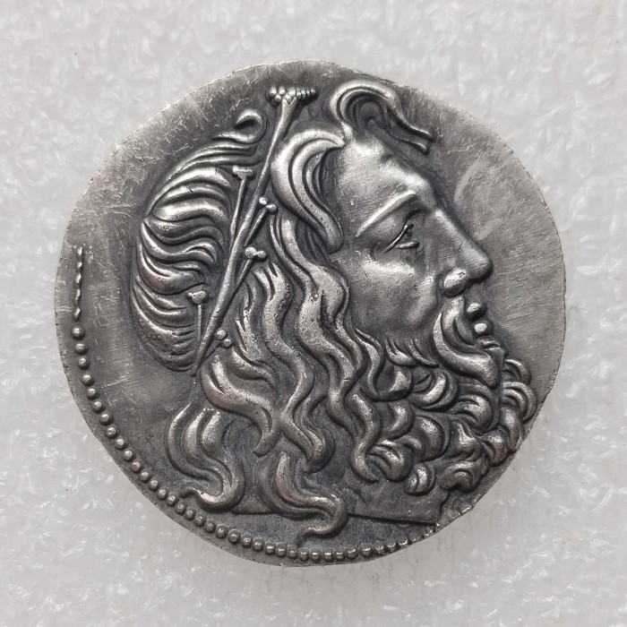 G(109)Ancient Greek Silver Plated Copy Coin About 33mm