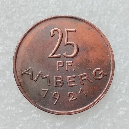 Germany 25 Pfennig Amberg 1921 Copper Copy Coins