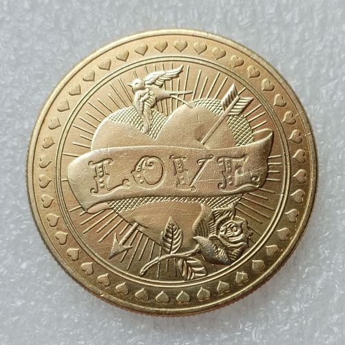 HB(129)HOBO US Morgan Gold Plated Dollar skull zombie skeleton Copy Coin