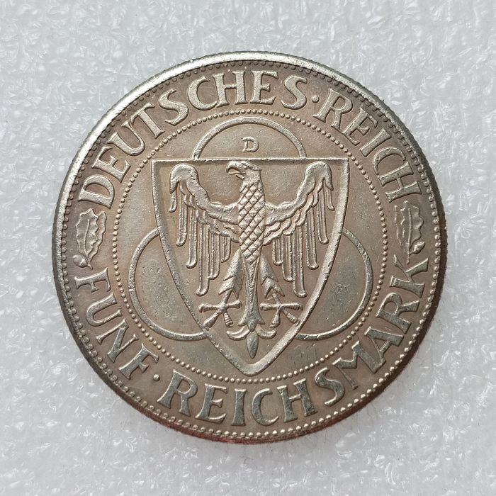 Germany 5 Mark 1930 Liberation of Rhineland Silver Plated Copy Coins