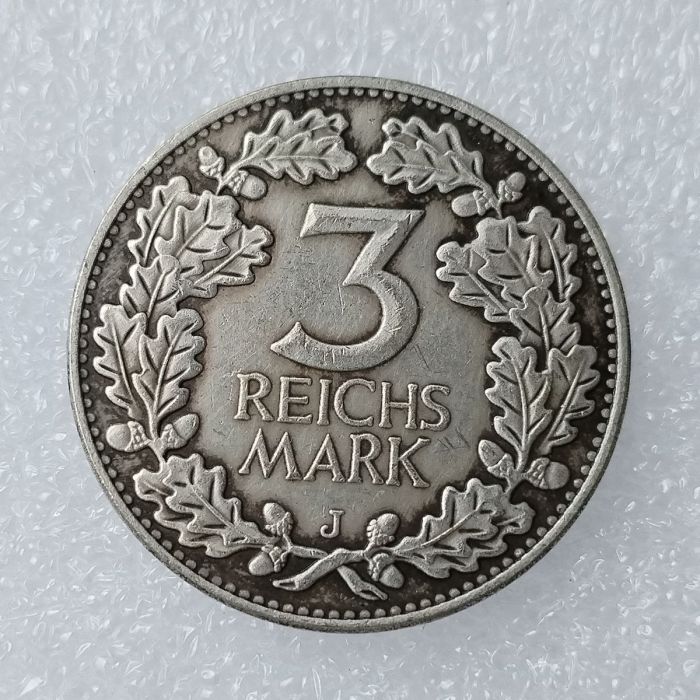 Germany 3 Reichsmark 1931 ADEFGJ Silver Plated Copy Coins