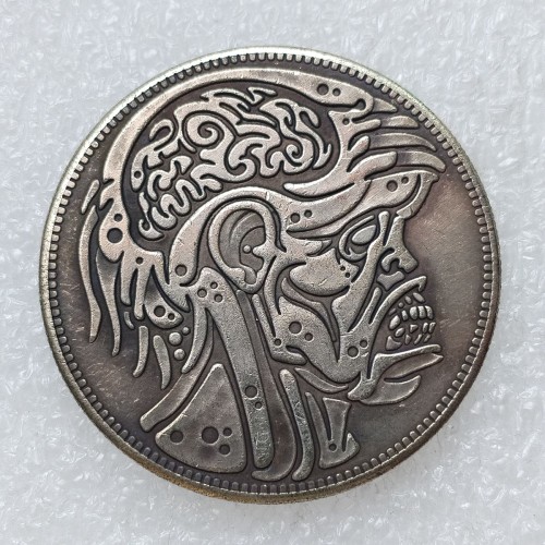 HB(312)HOBO US Morgan Silver Plated Dollar skull zombie skeleton Copy Coin