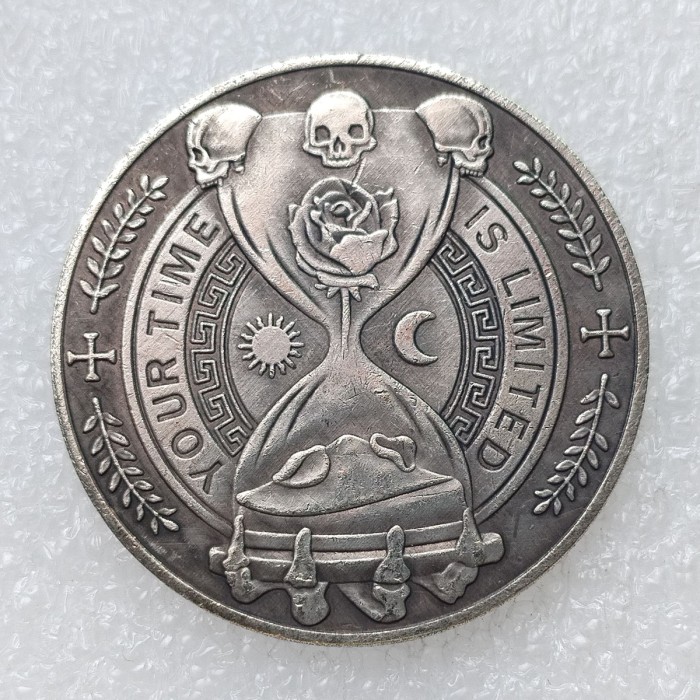 HB(318)HOBO US Morgan Silver Plated Dollar skull zombie skeleton Copy Coin