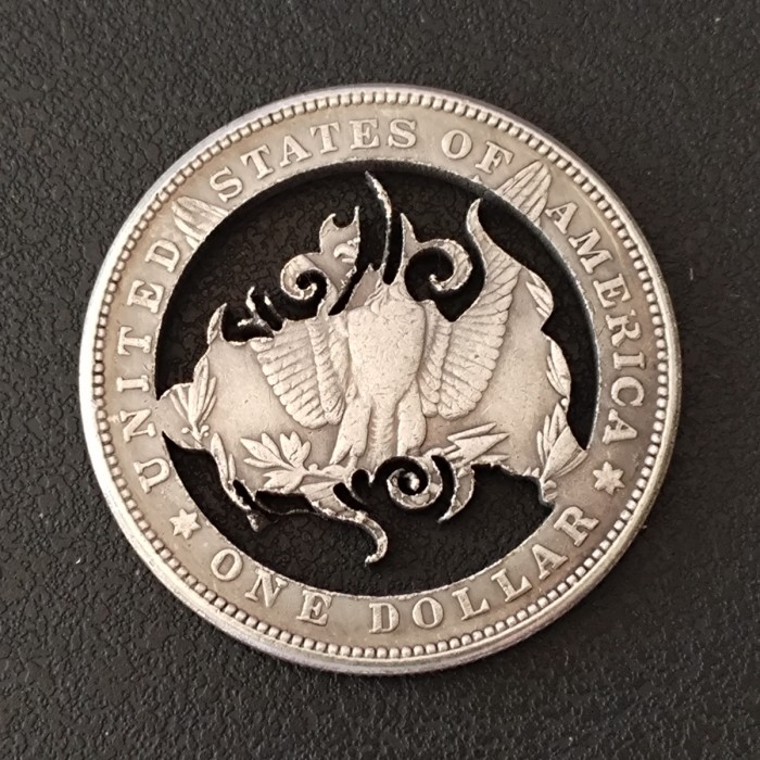 Copy USA Cut Coin One Dollar Amazing Art Hollow Out Metal Craft Collectible 219