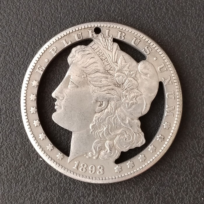 Copy USA Cut Coin 1893 Morgan One Dollar Amazing Art Hollow Out Metal Craft Collectible